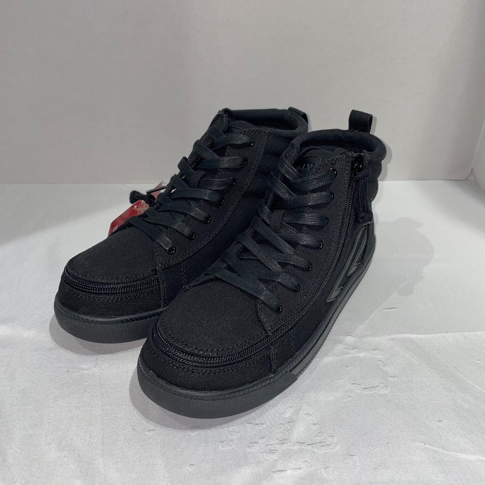 BILLY Footwear Kids CS Sneaker High Black Canvas Adaptive Shoes Size 7M